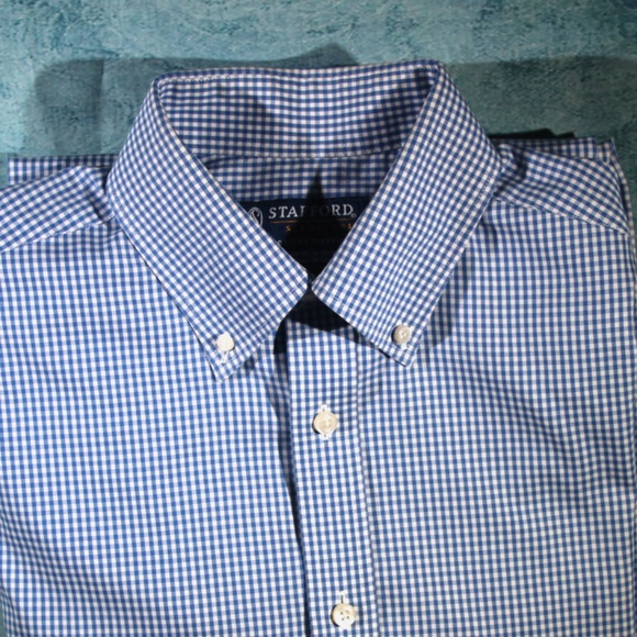 Stafford | Shirts | Blue Checkered Button Down | Poshmark